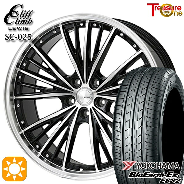 【取付対象】235/50R18 97W ヨコハマ ブルーアース ES32 トレジャーワン クリフクライム ルイス SC025 18インチ 7.0J 5H114.3 サマータイヤホイールセット