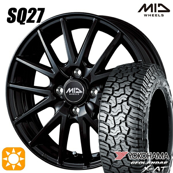 【取付対象】155/60R14 82/79Q ヨコハマ ジオランダー X-AT G016 MID シュナイダー SQ27 メタリックブラック 14インチ 4.5J 4H100 サマータイヤホイールセット ｜エムオートギャラリー
