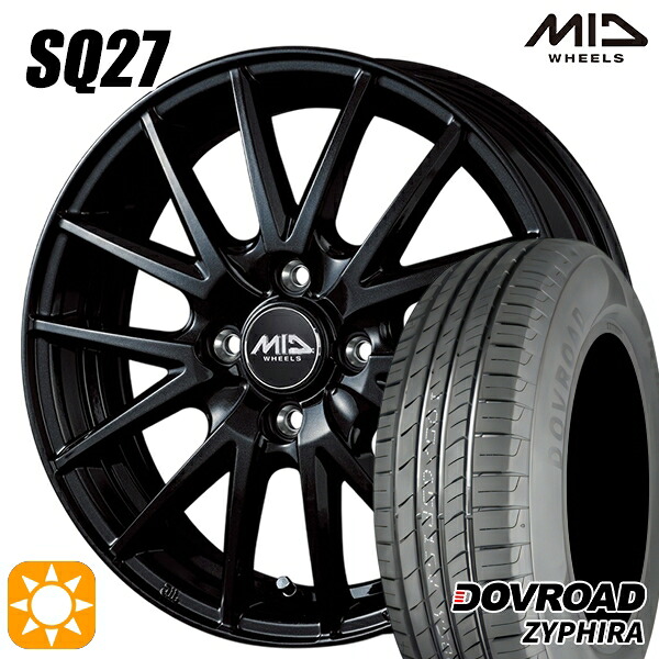 【取付対象】マツダ2 ノート 185/65R15 88H DOVROAD ザイファイラ MID シュナイダー SQ27 メタリックブラック 15インチ 5.5J 4H100 サマータイヤホイールセット |エムオートギャラリー