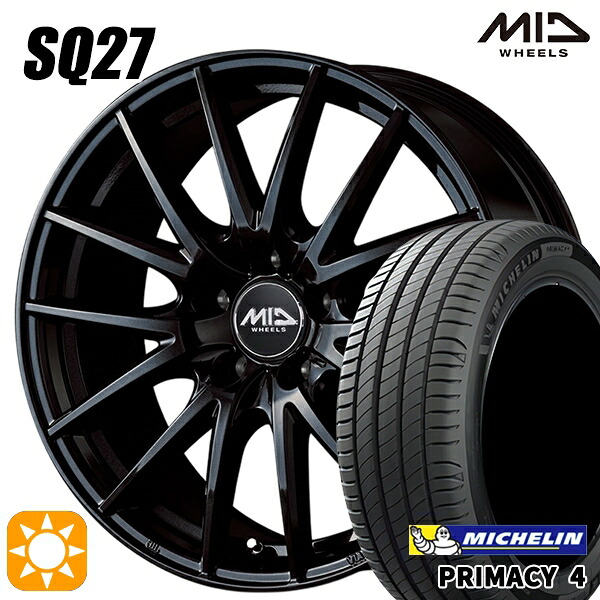 【取付対象】195/60R16 93V XL ミシュラン プライマシー4 MID シュナイダー SQ27 メタリックブラック 16インチ 6.5J 5H114.3 サマータイヤホイールセット