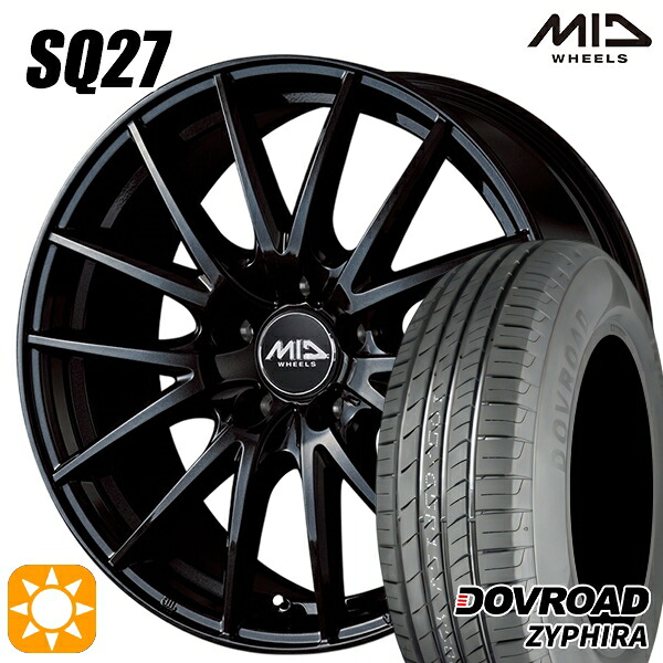 【取付対象】185/65R15 88H DOVROAD ザイファイラ MID シュナイダー SQ27 メタリックブラック 15インチ 6.0J 5H100 サマータイヤホイールセット |エムオートギャラリー