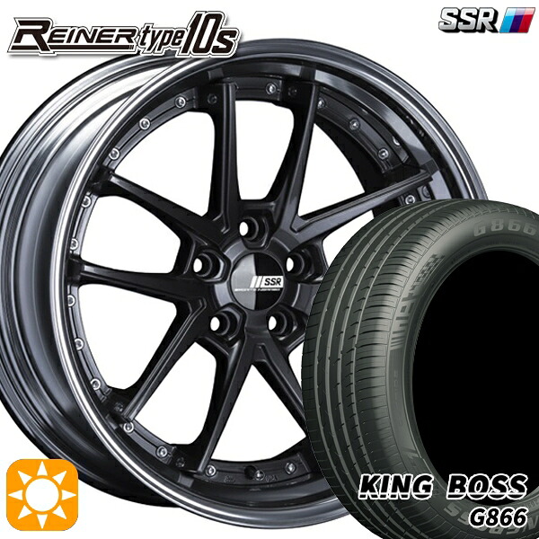 【取付対象】235/50R18 101W XL キングボス G866 SSR ライナー タイプ 10R プリズムダークガンメタ 18インチ 7.5J 5H114.3 サマータイヤホイールセット ｜エムオートギャラリー