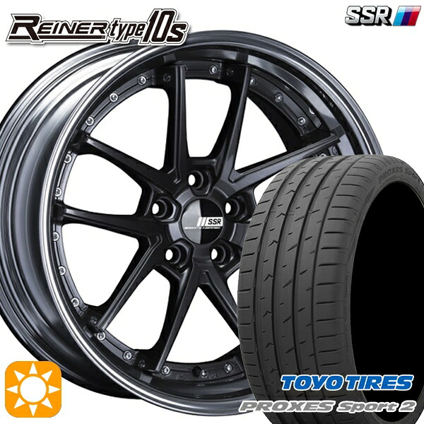 【取付対象】225/40R19 93Y XL トーヨー プロクセススポーツ2 SSR ライナー タイプ 10R プリズムダークガンメタ 19インチ 7.5J 5H114.3 サマータイヤホイールセット