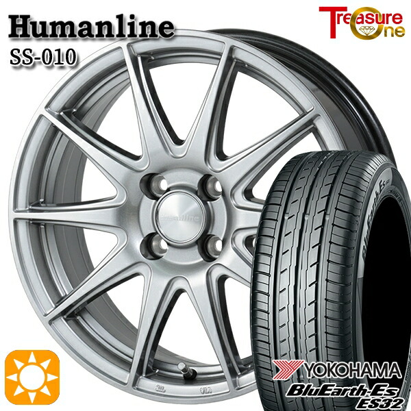 【取付対象】165/65R15 81S ヨコハマ ブルーアース ES32 トレジャーワン ヒューマンライン SS010 ダークグレー 15インチ 4.5J 4H100 +45 サマータイヤホイールセット |エムオートギャラリー