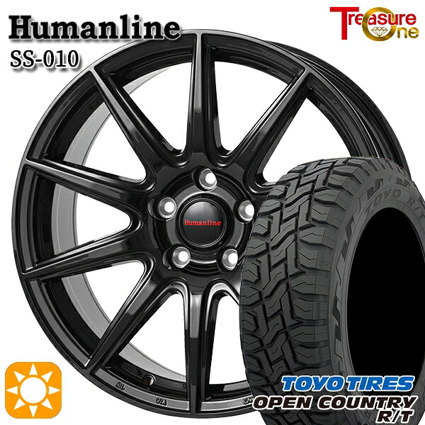 【取付対象】225/65R17 102Q トーヨー オープンカントリー R/T トレジャーワン ヒューマンライン SS010 ブラック 17インチ 7.0J 5H114.3 +38/+48/+53 サマータイヤホイールセット
