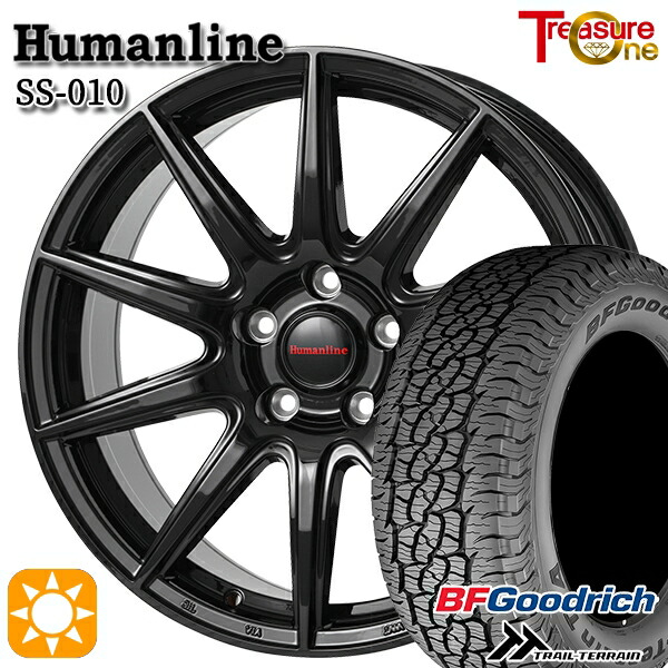 【取付対象】235/60R18 107H XL RBL BFグッドリッチ トレールテレーン トレジャーワン ヒューマンライン SS010 ブラック 18インチ 7.0J 5H114.3 +48/+53 サマータイヤホイールセット