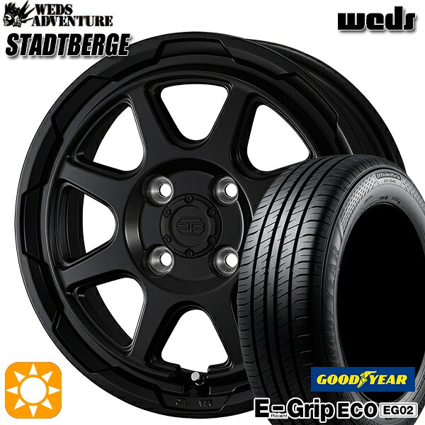【取付対象】175/65R14 82S グッドイヤー エフィシェントグリップ EG02 ウェッズ スタットベルク セミマットブラック 14インチ 5.0J 4H100 サマータイヤホイールセット |エムオートギャラリー