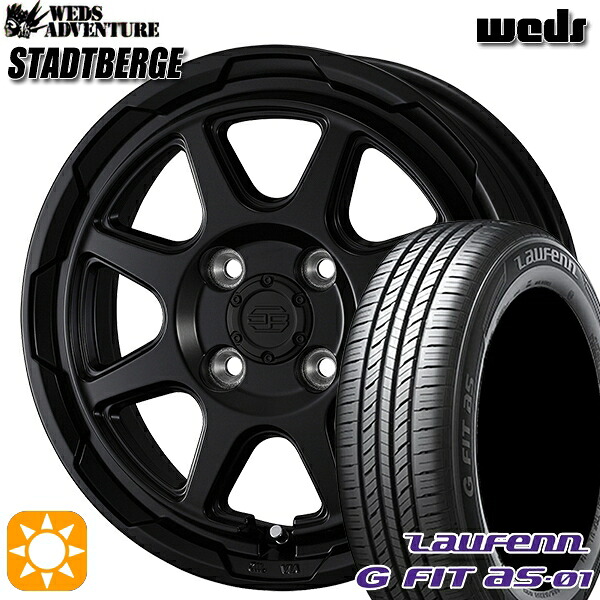 【取付対象】GB3/GB4フリード ノート 185/70R14 88T ラウフェン G FIT as-01 LH42 ウェッズ スタットベルク セミマットブラック 14インチ 5.0J 4H100 サマータイヤホイールセット