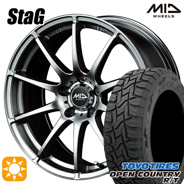 【取付対象】225/65R17 102Q トーヨー オープンカントリー R/T MID シュナイダー スタッグ メタリックグレー 17インチ 7.0J 5H114.3 サマータイヤホイールセット