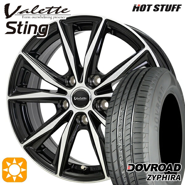 【取付対象】30/50プリウス カローラ 195/65R15 91V DOVROAD ザイファイラ ホットスタッフ ヴァレット スティング BK/P 15インチ 6.0J 5H100 +43 サマータイヤホイールセット ｜エムオートギャラリー 42,372円