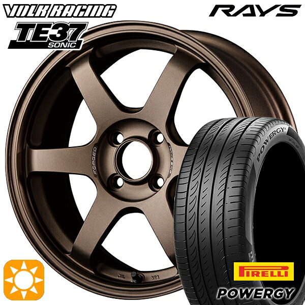 【取付対象】195/55R16 87V ピレリ パワジー RAYS ボルクレーシング TE37 ソニック BR 16インチ 6.0J 4H100 サマータイヤホイールセット ｜エムオートギャラリー