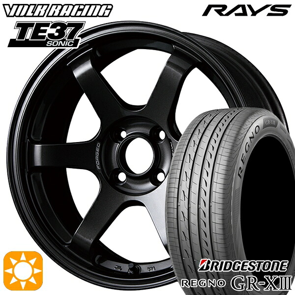 【取付対象】アクア クロスビー 185/55R16 83V ブリヂストン レグノ GR-X3 RAYS ボルクレーシング TE37 ソニック MM 16インチ 6.0J 4H100 サマータイヤホイールセット