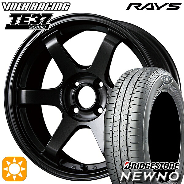 【取付対象】175/60R16 82H ブリヂストン ニューノ RAYS ボルクレーシング TE37 ソニック MM 16インチ 6.0J 4H100 サマータイヤホイールセット |エムオートギャラリー