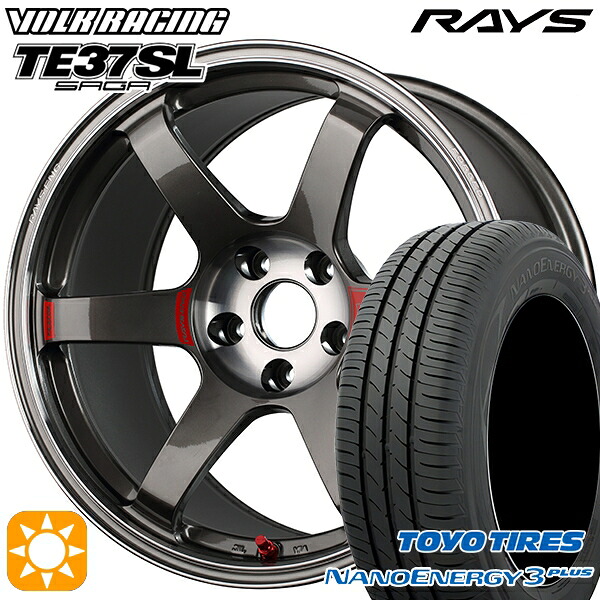 【取付対象】225/50R18 95W トーヨー ナノエナジー3プラス RAYS ボルクレーシング TE37 サーガSL PG 18インチ 8.5J 5H114.3 サマータイヤホイールセット