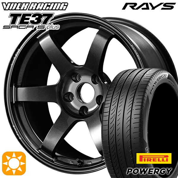 【取付対象】205/45R17 88W XL ピレリ パワジー RAYS ボルクレーシング TE37 サーガ S-プラス MM 17インチ 7.0J 4H100 サマータイヤホイールセット 181,500円