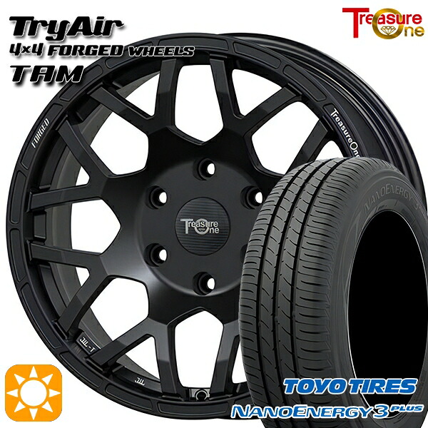 【取付対象】ヴェゼル オデッセイ 215/60R16 95H トーヨー ナノエナジー3プラス トレジャーワン 鍛造 トライエアー TAM マットブラック 16インチ 7.0J 5H114.3 サマータイヤホイールセット |エムオートギャラリー