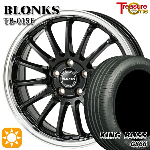 【取付対象】リーフ レヴォーグ 215/50R17 95W XL キングボス G866 トレジャーワン ブロンクス TB015F BK/RP 17インチ 7.0J 5H114.3 サマータイヤホイールセット