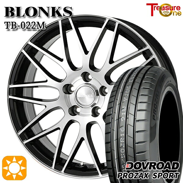 【取付対象】レガシィB4 エクシーガ 215/50R17 95W XL DOVROAD プロザックススポーツ トレジャーワン ブロンクス TB022M ブラックポリッシュ 17インチ 7.0J 5H100 +50 サマータイヤホイールセット |エムオートギャラリー