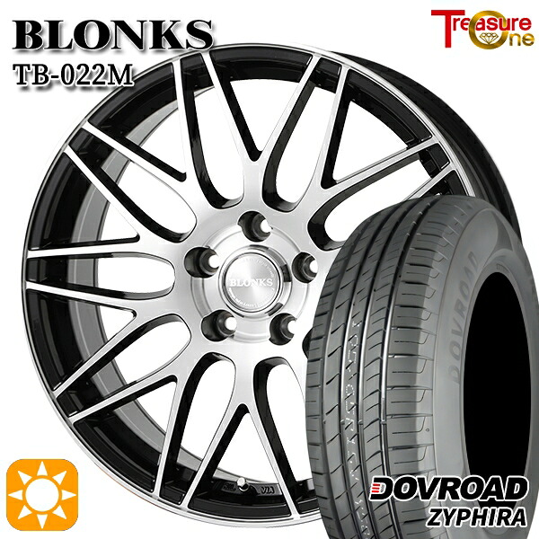 【取付対象】185/65R15 88H DOVROAD ザイファイラ トレジャーワン ブロンクス TB022M ブラックポリッシュ 15インチ 6.0J 5H100 サマータイヤホイールセット ｜エムオートギャラリー