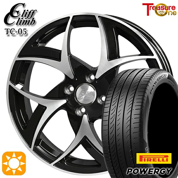 【取付対象】ライズ ロッキー 205/60R16 92H ピレリ パワジー トレジャーワン クリフクライム TC05 ブラックポリッシュ 16インチ 6.0J 4H100 サマータイヤホイールセット 48,420円