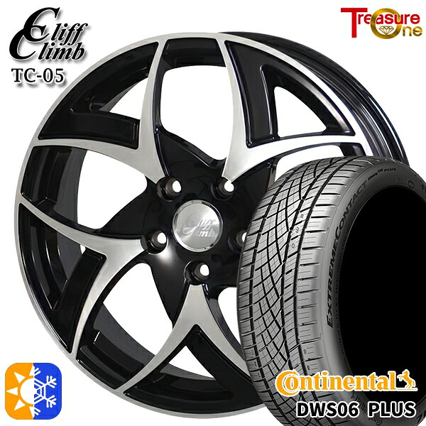 245/35R20 95Y XL コンチネンタル DWS06+ トレジャーワン クリフクライム TC05 ブラックポリッシュ 20インチ 8.5J 5H114.3 オールシーズンタイヤホイールセット