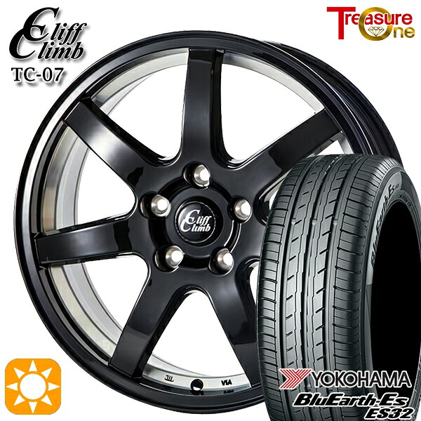 【取付対象】インプレッサXV フォレスター 225/55R17 97W ヨコハマ ブルーアース ES32 トレジャーワン クリフクライム TC07 ブラックアンダーカット 17インチ 7.0J 5H100 サマータイヤホイールセット |エムオートギャラリー