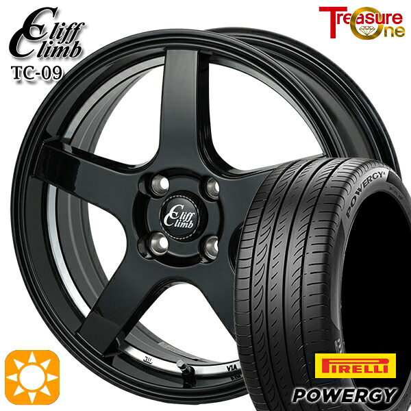 【取付対象】195/55R16 87V ピレリ パワジー トレジャーワン クリフクライム TC09 ブラックアンダーカットポリッシュ 16インチ 6.0J 4H100 サマータイヤホイールセット ｜エムオートギャラリー