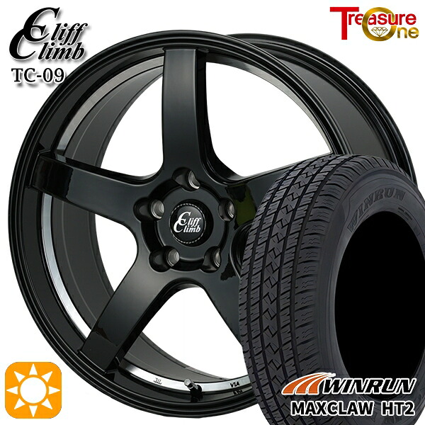 【取付対象】225/65R17 102H ウィンラン マックスクロウ HT2 トレジャーワン クリフクライム TC09 ブラックアンダーカットポリッシュ 17インチ 7.0J 5H114.3 サマータイヤホイールセット ｜エムオートギャラリー