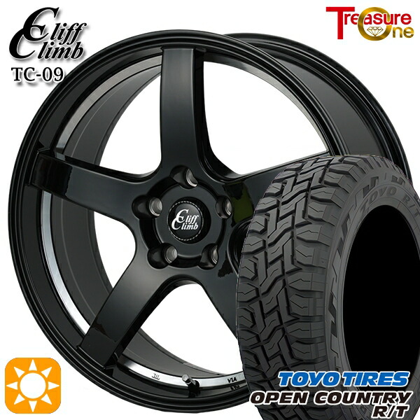 【取付対象】225/65R17 102Q トーヨー オープンカントリー R/T トレジャーワン クリフクライム TC09 ブラックアンダーカットポリッシュ 17インチ 7.0J 5H114.3 サマータイヤホイールセット ｜エムオートギャラリー