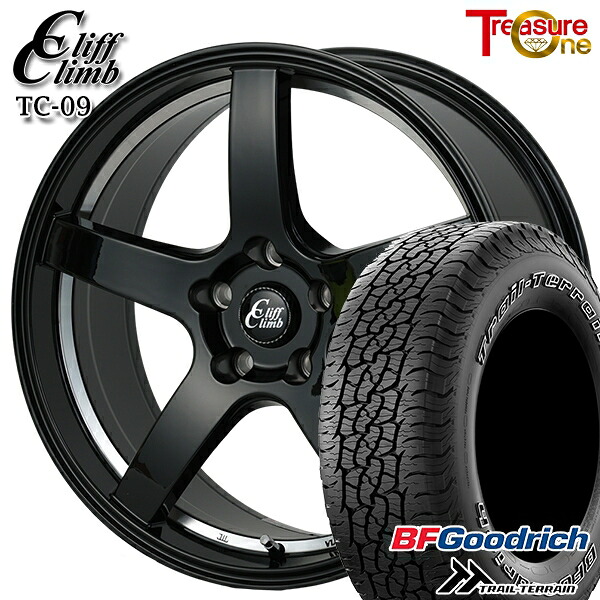 【取付対象】225/65R17 102T ORWL BFグッドリッチ トレールテレーン トレジャーワン クリフクライム TC09 ブラックアンダーカットポリッシュ 17インチ 7.0J 5H114.3 サマータイヤホイールセット