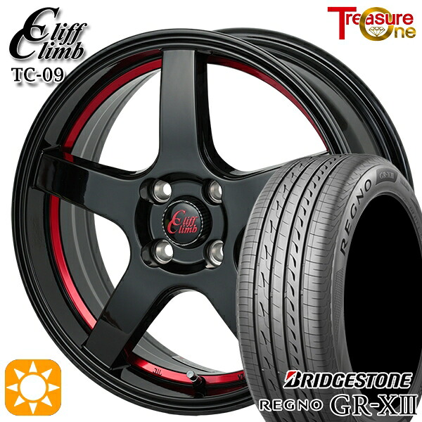 【取付対象】165/60R15 77H ブリヂストン レグノ GR-X3 トレジャーワン クリフクライム TC09 ブラックレッドアンダーカット 15インチ 4.5J 4H100 サマータイヤホイールセット |エムオートギャラリー