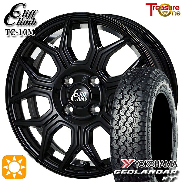 【取付対象】軽トラ 145/80R12 80/78N ヨコハマ ジオランダーKT Y828C トレジャーワン クリフクライム TC10M ブラックアンダーカットポリッシュ 12インチ 4.0J 4H100 サマータイヤホイールセット |エムオートギャラリー