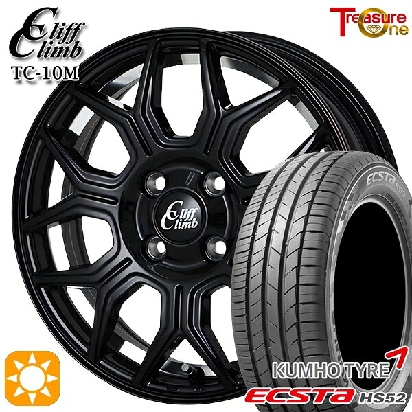 【取付対象】185/55R16 83V クムホ エクスタ HS52 トレジャーワン クリフクライム TC10M ブラックアンダーカットポリッシュ 16インチ 6.5J 4H100 サマータイヤホイールセット |エムオートギャラリー