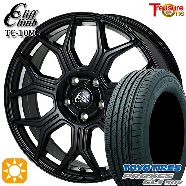 【取付対象】215/50R18 92V トーヨー プロクセス CL1 SUV トレジャーワン クリフクライム TC10M ブラックアンダーカットポリッシュ 18インチ 7.0J 5H114.3 サマータイヤホイールセット