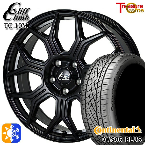 225/45R18 91Y コンチネンタル DWS06+ トレジャーワン クリフクライム TC10M ブラックアンダーカットポリッシュ 18インチ 7.0J 5H114.3 オールシーズンタイヤホイールセット