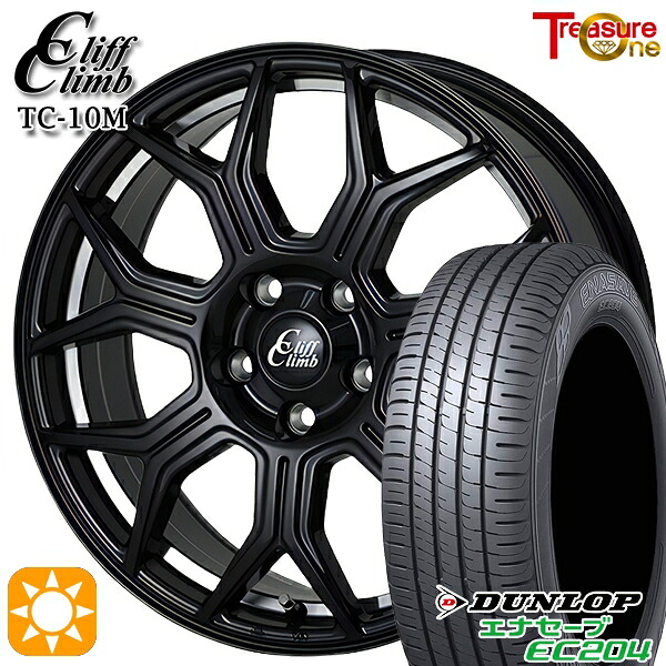 【取付対象】225/45R18 95W XL ダンロップ エナセーブ EC204 トレジャーワン クリフクライム TC10M ブラックアンダーカットポリッシュ 18インチ 7.0J 5H114.3 サマータイヤホイールセット