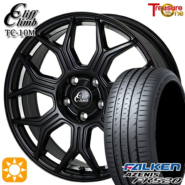 【取付対象】225/45R18 95Y XL ファルケン アゼニス FK520 トレジャーワン クリフクライム TC10M ブラックアンダーカットポリッシュ 18インチ 7.0J 5H114.3 サマータイヤホイールセット |エムオートギャラリー