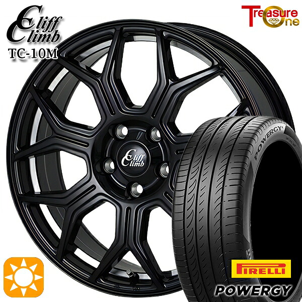 【取付対象】215/45R18 93W XL ピレリ パワジー トレジャーワン クリフクライム TC10M ブラックアンダーカットポリッシュ 18インチ 7.0J 5H114.3 サマータイヤホイールセット