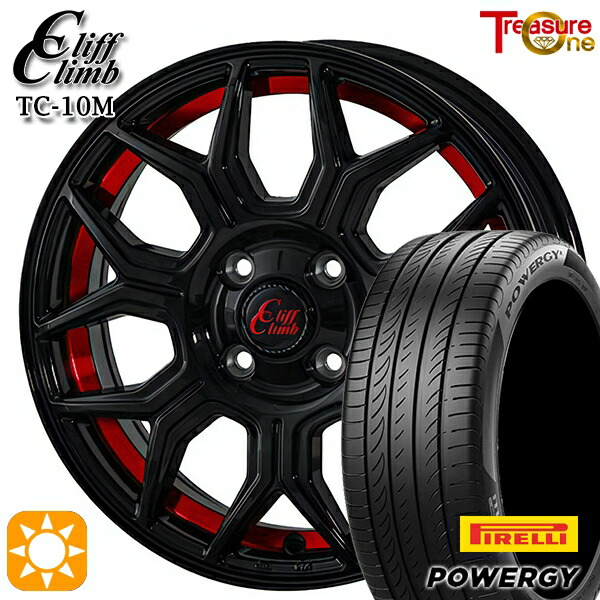 【取付対象】215/45R18 93W XL ピレリ パワジー トレジャーワン クリフクライム TC10M BUC/RED 18インチ 7.0J 4H100 +46 サマータイヤホイールセット