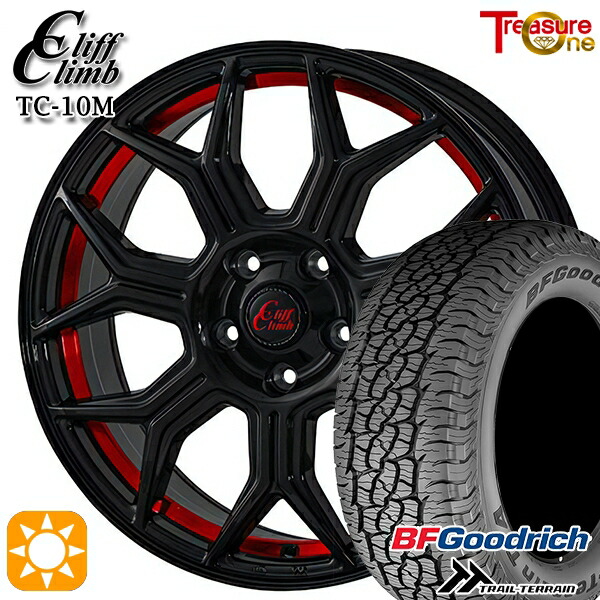 【取付対象】235/60R18 107H XL RBL BFグッドリッチ トレールテレーン トレジャーワン クリフクライム TC10M ブラックレッドアンダーカット 18インチ 7.0J 5H114.3 サマータイヤホイールセット