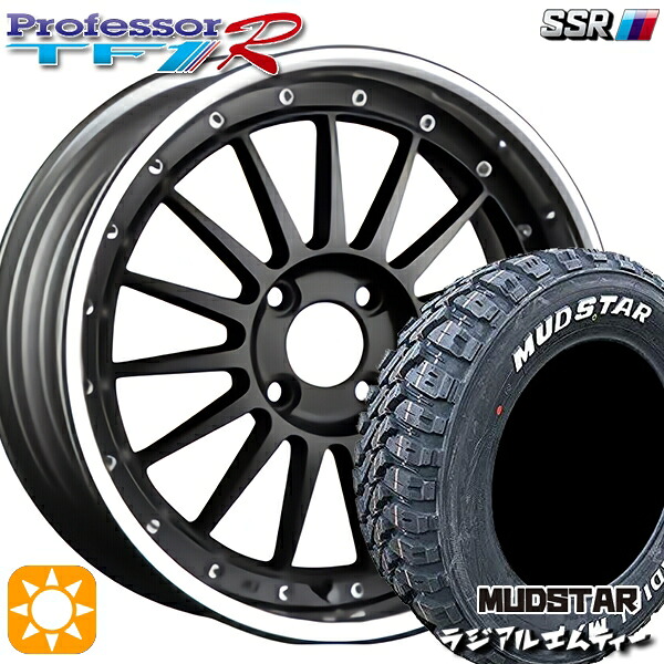 【取付対象】215/60R16 99T XL マッドスター ラジアル M/T ホワイトレター SSR プロフェッサー TF1R フラットブラック 16インチ 6.0J 4H100 サマータイヤホイールセット