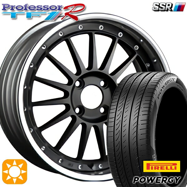 【取付対象】205/45R17 88W XL ピレリ パワジー SSR プロフェッサー TF1R フラットブラック 17インチ 6.0J 4H100 サマータイヤホイールセット