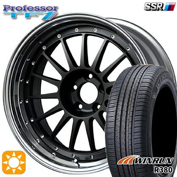 【取付対象】225/60R18 104V XL ウィンラン R380 SSR プロフェッサー TF1 フラットブラック 18インチ 7.0J 5H114.3 新品 サマータイヤホイール 4本セット 送料無料