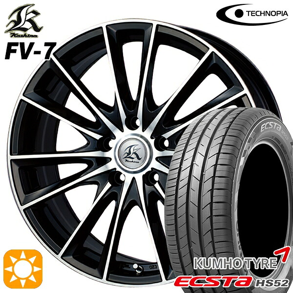 【取付対象】215/60R17 100V XL クムホ エクスタ HS52 テクノピア カシーナ FV7 ブラックポリッシュ 17インチ 7.0J 5H114.3 サマータイヤホイールセット |エムオートギャラリー