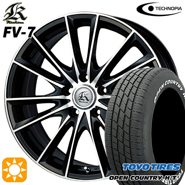 【取付対象】新型60系プリウス 195/60R17 90H トーヨー オープンカントリー H/T2 WL テクノピア カシーナ FV7 ブラックポリッシュ 17インチ 7.0J 5H114.3 サマータイヤホイールセット |エムオートギャラリー
