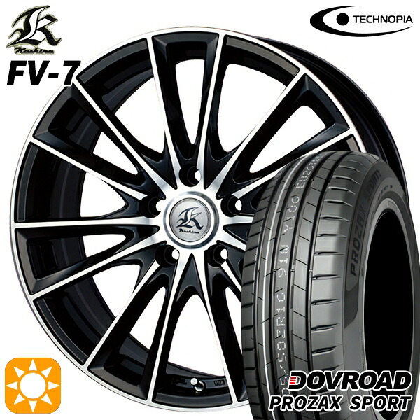 【取付対象】205/55R17 95W XL DOVROAD プロザックススポーツ テクノピア カシーナ FV7 ブラックポリッシュ 17インチ 7.0J 5H114.3 サマータイヤホイールセット |エムオートギャラリー