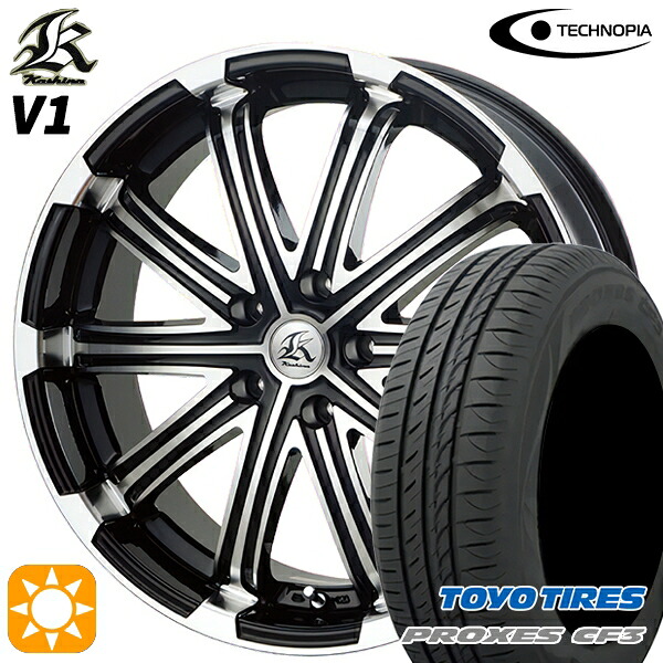 【取付対象】カムリ ヴェゼル 215/55R17 98V XL トーヨー プロクセス CF3 テクノピア カシーナ V1 ブラックポリッシュ 17インチ 7.0J 5H114.3 サマータイヤホイールセット ｜エムオートギャラリー
