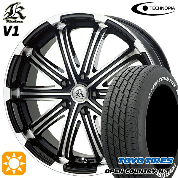 【取付対象】新型60系プリウス 195/60R17 90H トーヨー オープンカントリー H/T2 WL テクノピア カシーナ V1 ブラックポリッシュ 17インチ 7.0J 5H114.3 サマータイヤホイールセット ｜エムオートギャラリー