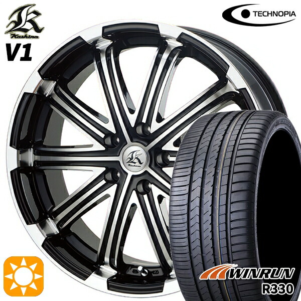 【取付対象】245/45R20 103W XL ウィンラン R330 テクノピア カシーナ V1 ブラックポリッシュ 20インチ 8.5J 5H114.3 サマータイヤホイールセット |エムオートギャラリー