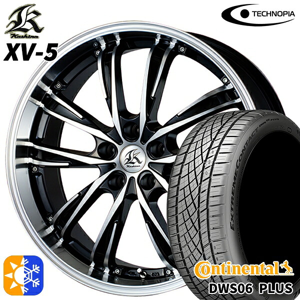 225/50R18 95W コンチネンタル DWS06+ SUV テクノピア カシーナ XV5 ブラックポリッシュ 18インチ 7.5J 5H114.3 オールシーズンタイヤホイールセット |エムオートギャラリー